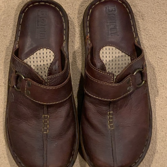 Born size 7 brown leather clog shoes - Picture 2 of 7